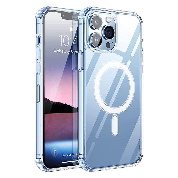 Funda de teléfono de carga inalámbrica transparente de alta calidad para iPhone 12 13 14 15 Pro Max funda magnética