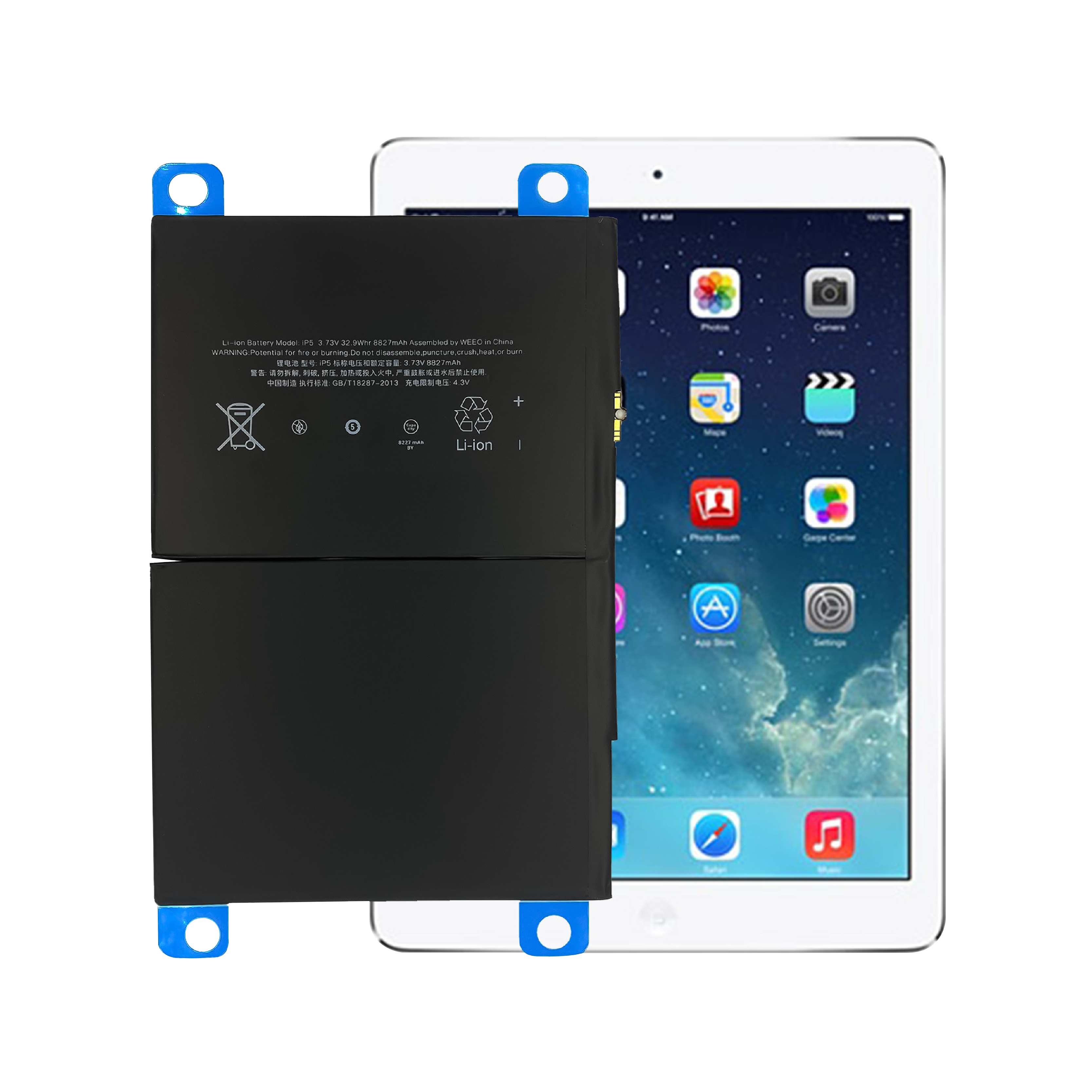 Hoë kwaliteit OEM Splinternuwe 0 siklus Interne tablet Battery Vir Apple iPad Air 5 Battery