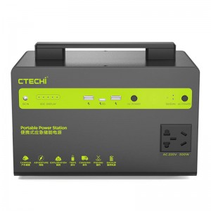 CTECHI 300W પોર્ટેબલ પાવર સ્ટેશન ઉચ્ચ-સ્થિરતા લિથિયમ આયર્ન ફોસ્ફેટ બેટરીનો ઉપયોગ કરે છે