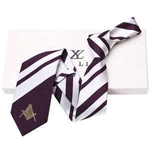 Šendžou gamintojo individualizuota emblema, rankų darbo unikalūs masoniški šilko kaklaraiščiai vyrams