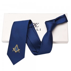 Gamintojo pritaikoma didmeninė OEM emblema Kinijos vyriški šilko prekės ženklo masonų regalijos kaklaraiščiai
