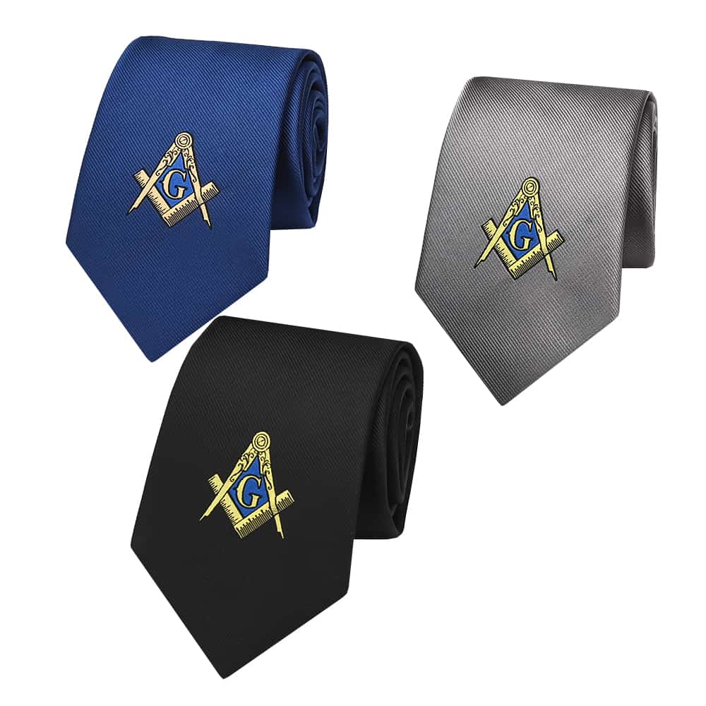 Gamintojo pritaikoma didmeninė OEM emblema Kinijos vyriškų šilko prekės ženklo masoniškų regalijų kaklaraiščiai Teminis vaizdas