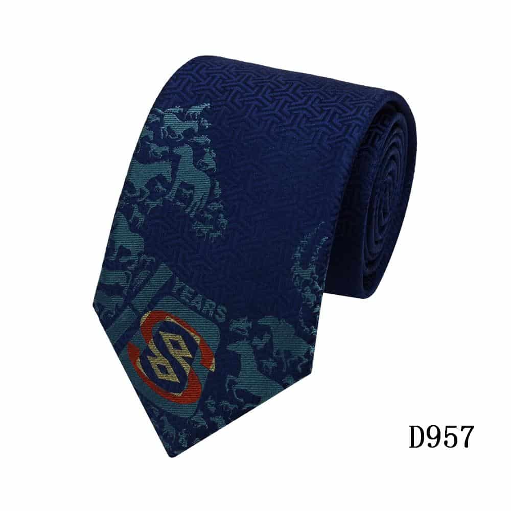 Corbata de seda de marca privada azul escuro