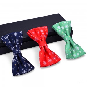Silk Woven Mens Christmas Pattern Pre-tied Party Bow Tie