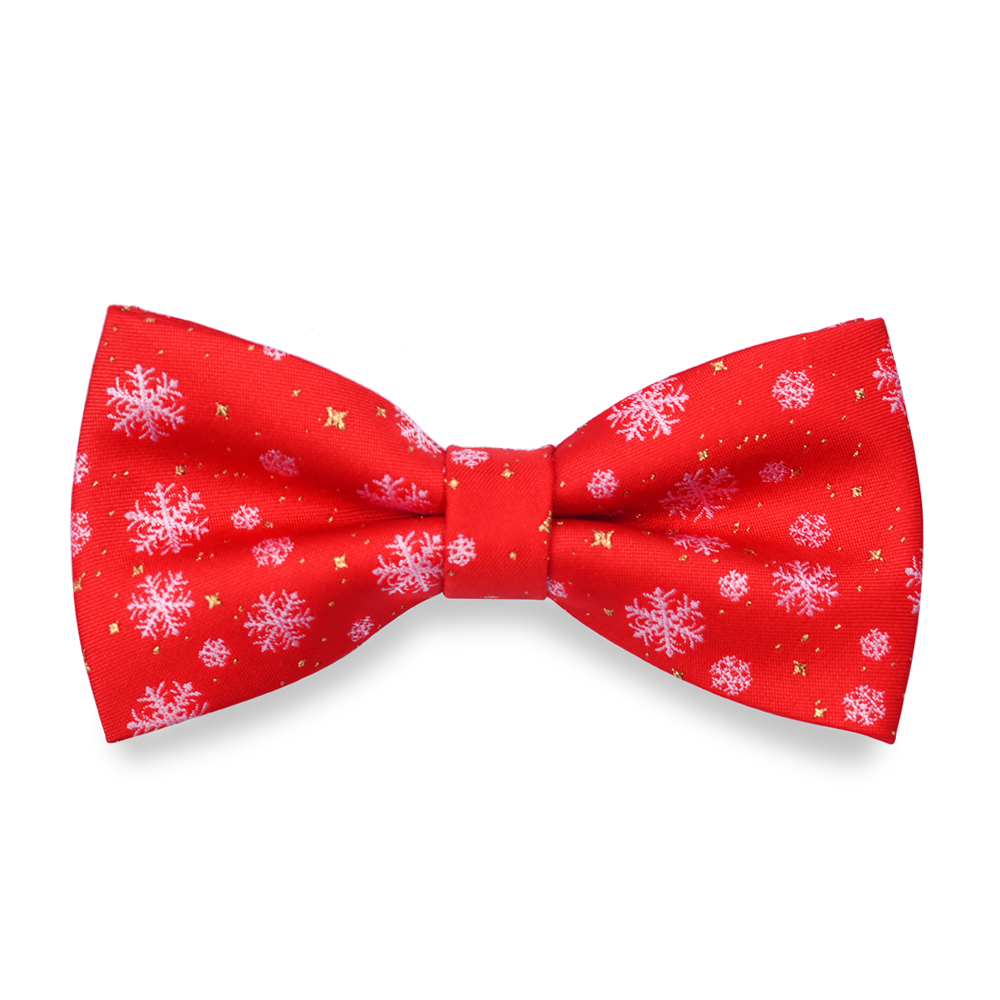 Silk Woven Mens Christmas Pattern Pre-tied Party Bow Tie