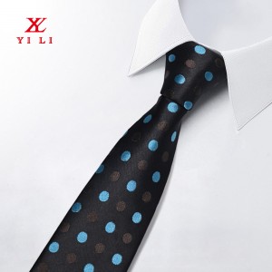 Klasikinis žakardo taškinis šilko kaklaraištis vyrams