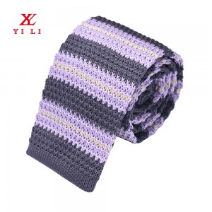 Silk Casual Men’s Knit Tie Slim Skinny Square Necktie