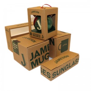 Brūna kraftpapīra dāvanu kastīte, ilgtspējīgas kartona kastes mazumtirdzniecības patēriņa preču iepakojuma kastēm
