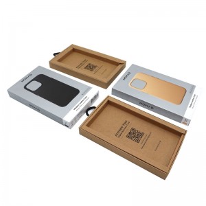 家庭用電化製品、小売用パッケージおよびボックス、紙ひもを使用した電話ケースのパッケージ