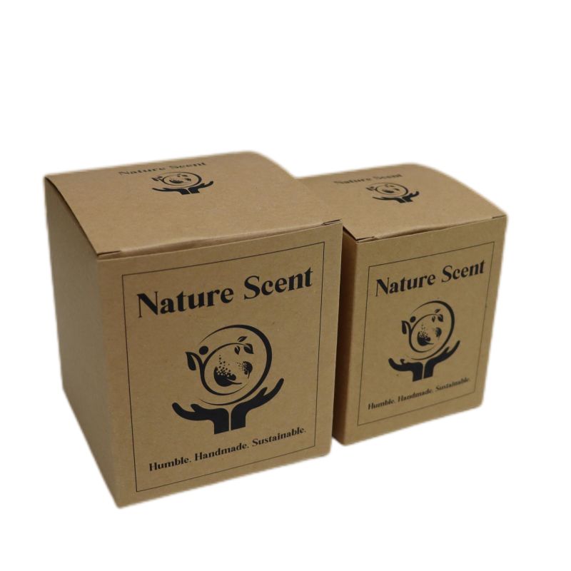 Trajnostne embalažne škatle iz kraft papirja Okolju prijazna škatla iz papirja za sveče Predstavljena slika