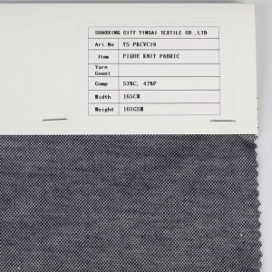 Různé velikosti barev kreativní design 53%C 47%P Pletená polyesterová piké tkanina na polo tričko