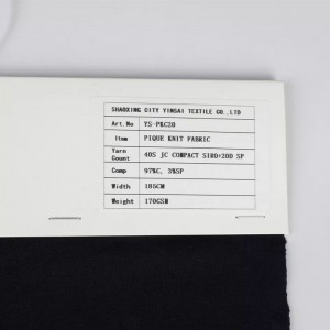 پولو شرٹ کے لیے اعلیٰ معیار کا سنگل جرسی فیبرک ٹھوس فیشن 170GSM سیاہ 97%C 3%SP Pique Knit Fabric