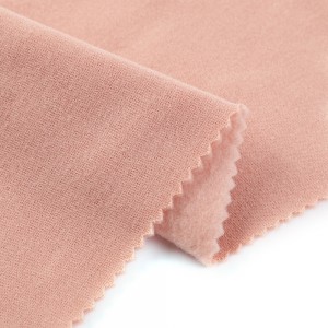 Cheap price pink color 100%polyester towel cloth with brushed back side fleece fabric