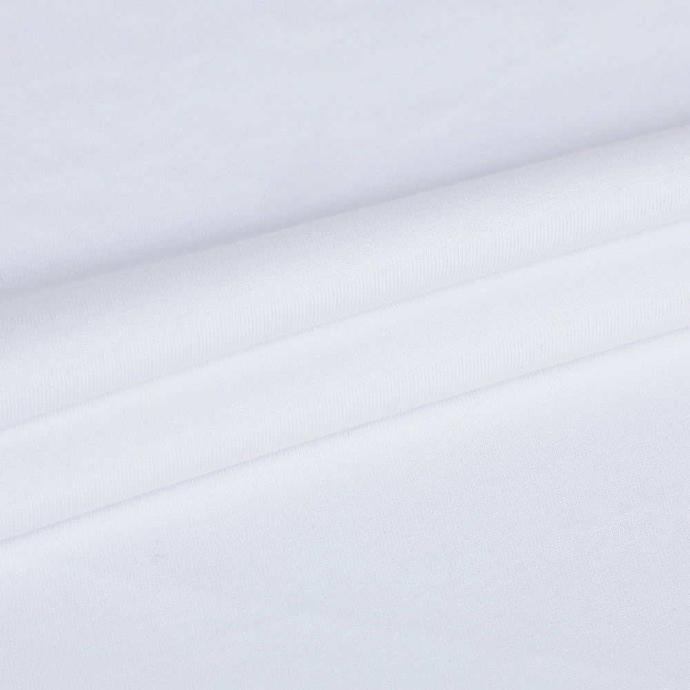 Tissu en jersey simple CVC 81 % coton 19 % polyester