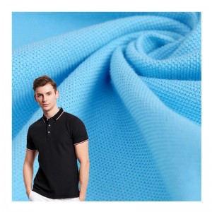 Pasgemaakte nuwe styl 30S Plain Geverfde 100% polyester Pique Polo Knit Stof