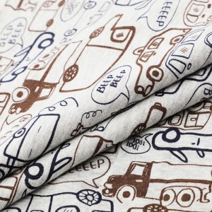 Chất lượng tốt 32S CVC Combed Cotton polyester dệt kim in Vải lông cừu Pháp