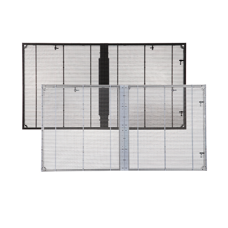 ទូកញ្ចក់ led ខាងក្នុងផ្ទះ P3.91-P7.8 500x1000mm Transparent Film Panels Strip grid led screen display
