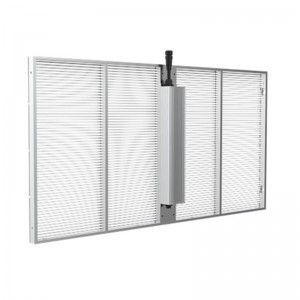 Panlabas na panloob na P3.91-P7.8 na led glass cabinet 500x1000mm Transparent Film Panels Strip grid led screen display