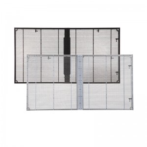Indoor P3.91-P7.8 Layar Kaca LED Transparan 500x1000mm Panel Film Strip Grid Sign