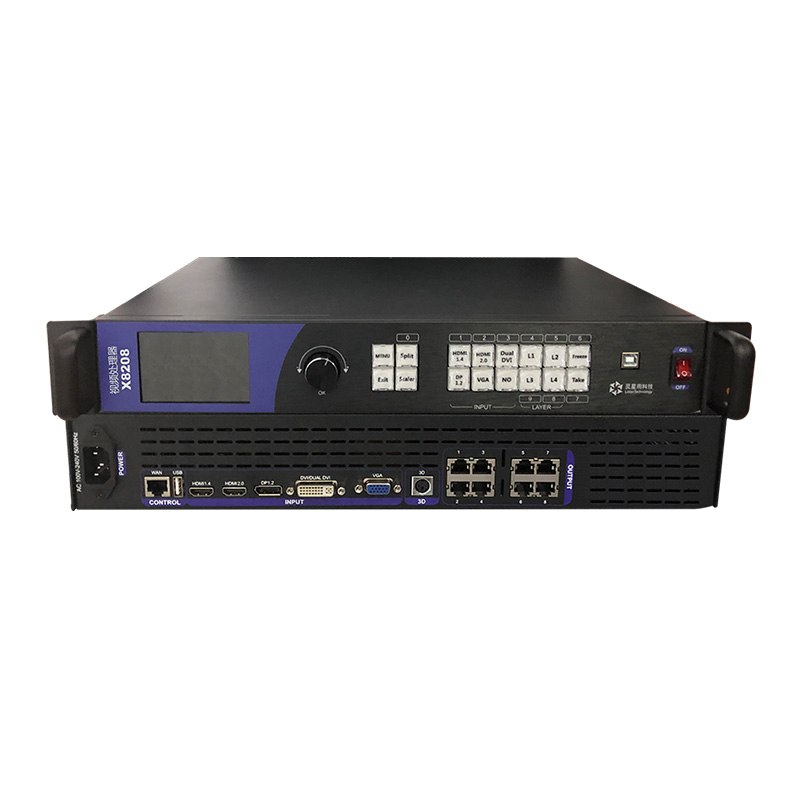 Processador de vídeo Linsn X8208 dos en un per a mòdul de panell de visualització de pantalla LED de conferències HD a tot color