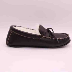 Mannen Leather Wool Moccasins