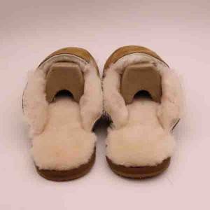 Papuci confortabili pentru bărbați, antiderapante, din piele de oaie