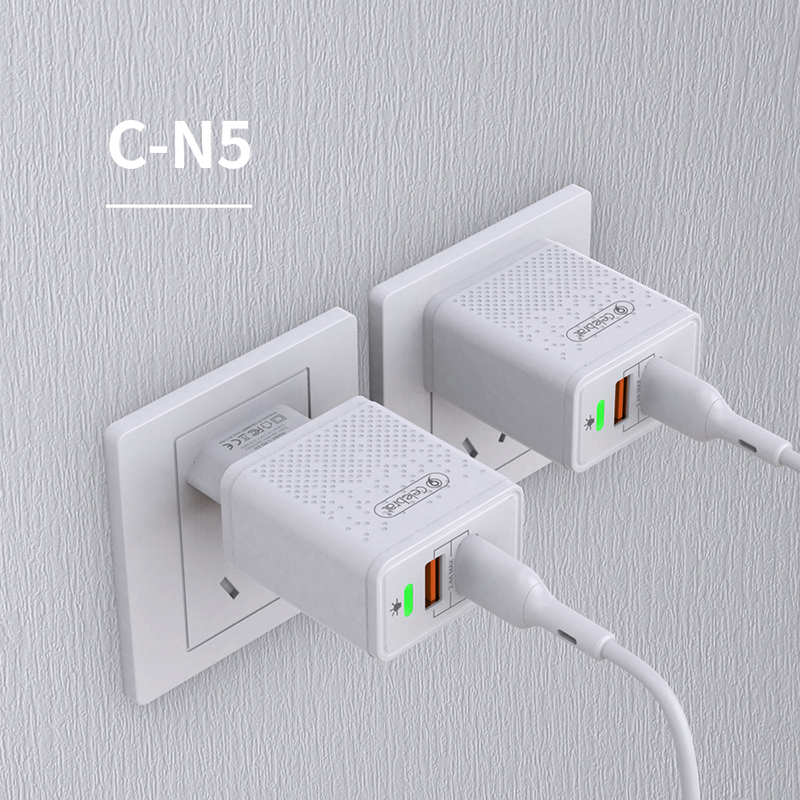 Celebrat C-N5 12 W USB-C Interfície USB dual Adaptador de viatge de càrrega d'alimentació portàtil UE Regne Unit EUA