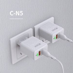 አከበሩ C-N5 12W USB-C ባለሁለት ዩኤስቢ በይነገጽ ተንቀሳቃሽ የኃይል መሙያ የጉዞ አስማሚ የአውሮፓ ህብረት ዩኬ አሜሪካ