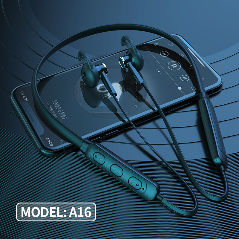Топла продажба на слушалки од 2022 година со микрофон Слушалки за спортски бас без раце Приспособени слушалки модел A16