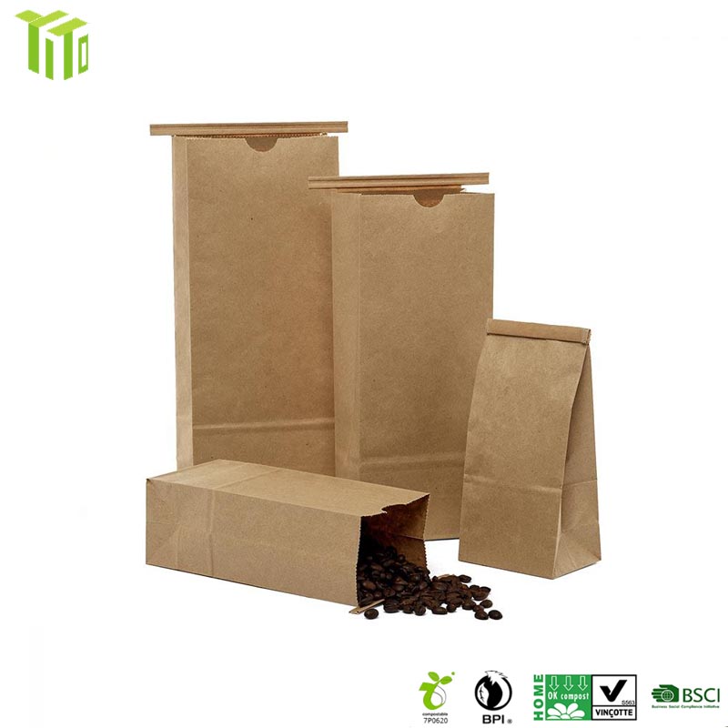 100% Biodegradable የቡና ቦርሳ የነጣው kraft paper አምራቾች |YITO
