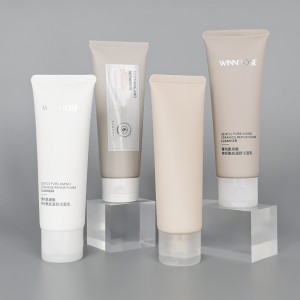 Hot 30ml 50ml និង 100ml pe biodegradable cosmetic tube stock tube plastic hand cream បំពង់លាងសំអាតមុខ
