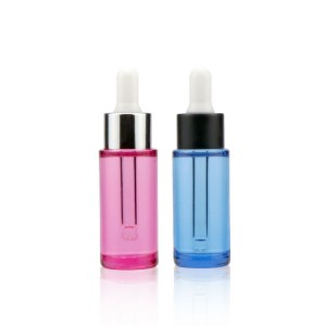 Nuovo arrivo 20ml petg confezione rotonda vuota bottiglie contagocce in plastica rosa blu gocciolamento di oli essenziali