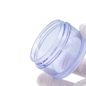 Individualus logotipas 50 g skaidrios akrilo odos priežiūros pakuotės apvalus tuščias plastikinis kosmetinio kremo indelis