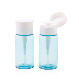 100 200 ml lege blauwe make-up vloeibare olie pet pomp make-up water pers top verpakking nagellak remover fles