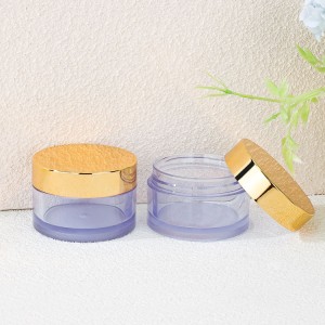 Aangepast logo 50g transparante acryl huidverzorgingsverpakking ronde lege plastic cosmetische crème container pot