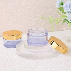 Custom na logo 50g transparent acrylic skin care packaging bilog na walang laman na plastic cosmetic cream container jar
