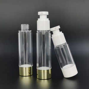 luksuslik kosmeetika läbipaistev ABS plastist õhuvaba losjoon seerumi kreem sprei pump keerduv pudel