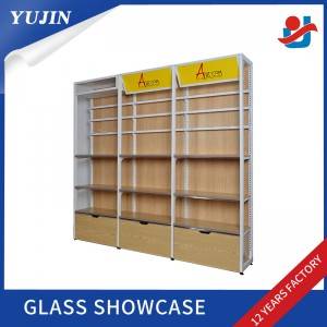 2020 wholesale price Wood Shelves Metal Frame - Wooden and metal hanging display for shop – Yujin