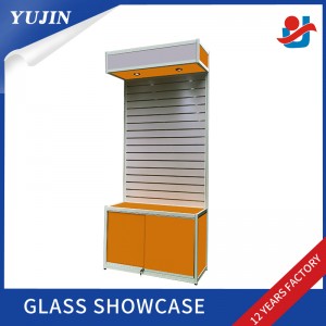 OEM Customized Exhibition Display Counter - Hanging slatwall display cabinet used for mobile phone accessories – Yujin