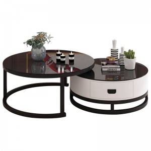 Luxe smeedijzeren minimalistische salontafel voor op kantoor