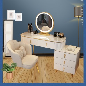 Namještaj za spavaće sobe u nordijskom luksuznom stilu komoda sa ogledalom