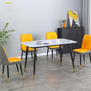 Table de salle à manger de meubles de salon personnalisés de luxe dessus de table en ardoise moderne