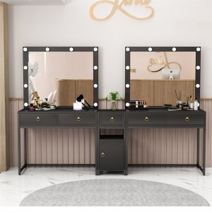 Nordic Lamp Bedroom Dresser na may LED Mirror Cabinet