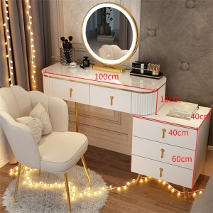 Móveis de quarto cômoda estilo de luxo nórdico com espelho