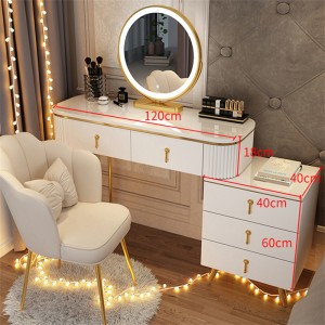 Schlafzimmermöbel im nordischen Luxusstil, Kommode mit Spiegel