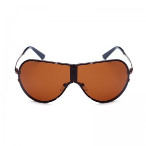 Trendy men one-piece metal sunglasses