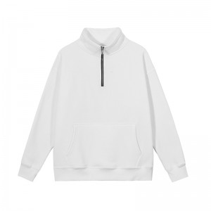 High neck casual sports crop top fitness clothing men blank zipper sweatshirt
