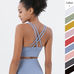 Factory made hot-sale Sportswear Clothing - Nylon Shockproof Cross Back Yoga Gym Top Sports Bra – Yoke