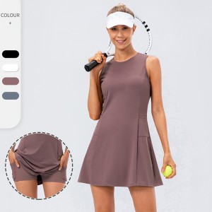 Yoga Sport Clothing Set Sports Skirt 2 piece suit Light Proof Dress With Pocket