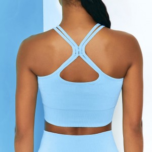 High neck women sport fitness private label seamless sports bra
